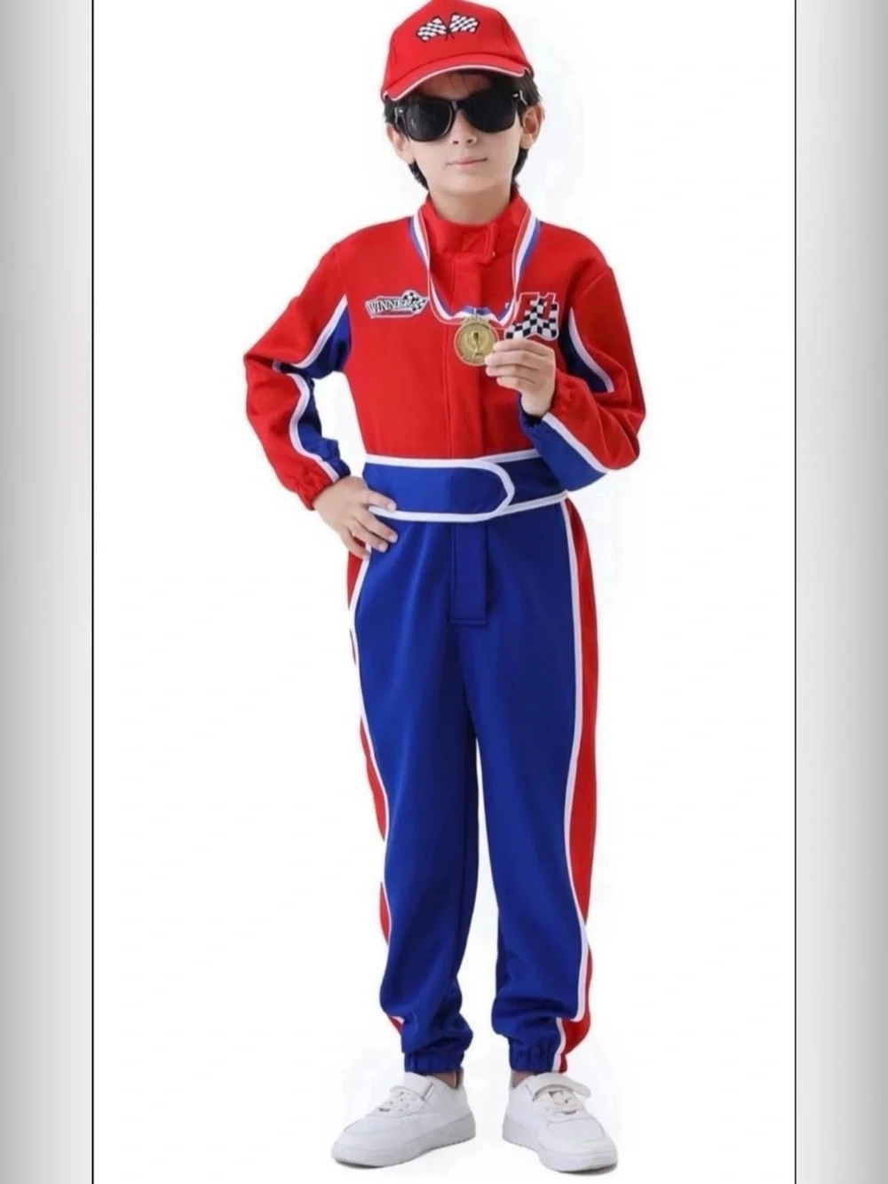 Kids Racing Suit Costume Toddler and Boys Race Car Driver Jumpsuit, Dress Up & P